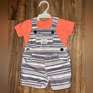 Carter’s Striped Navy & White Baby Overalls. Size 3 months